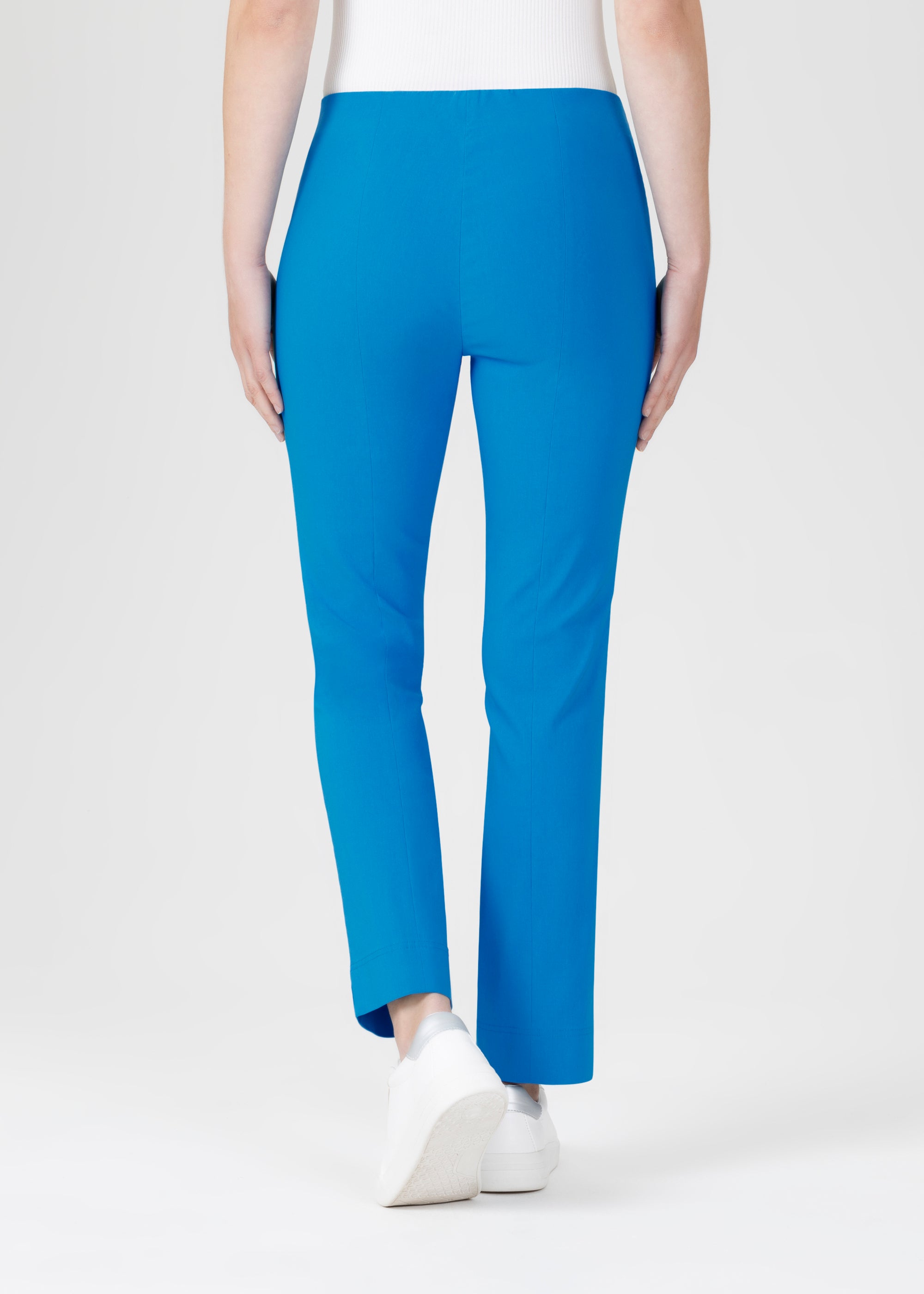 length Stretch blue ankle in in Ina trousers